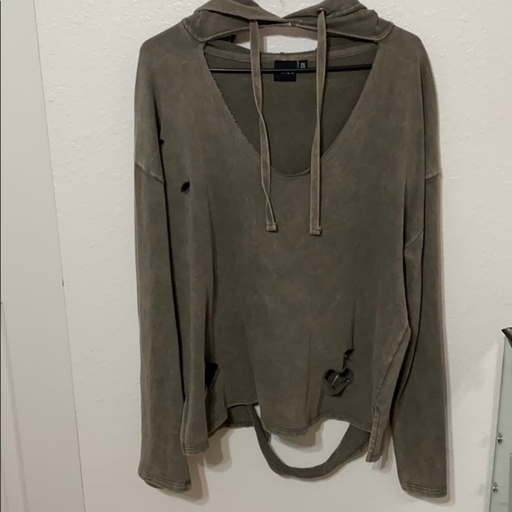 Distressed sweatshirt